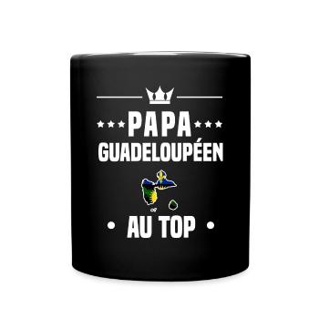 papa guadeloupéen drapeau au top papa guadeloupe - Mug uni - noir - Devant