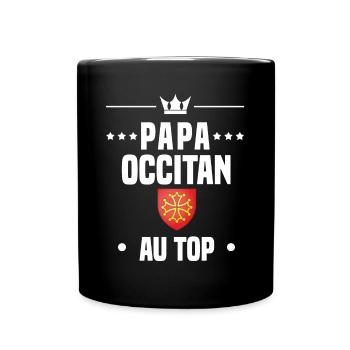 papa occitan homme drapeau au top papa occitanie - Mug uni - noir - Devant