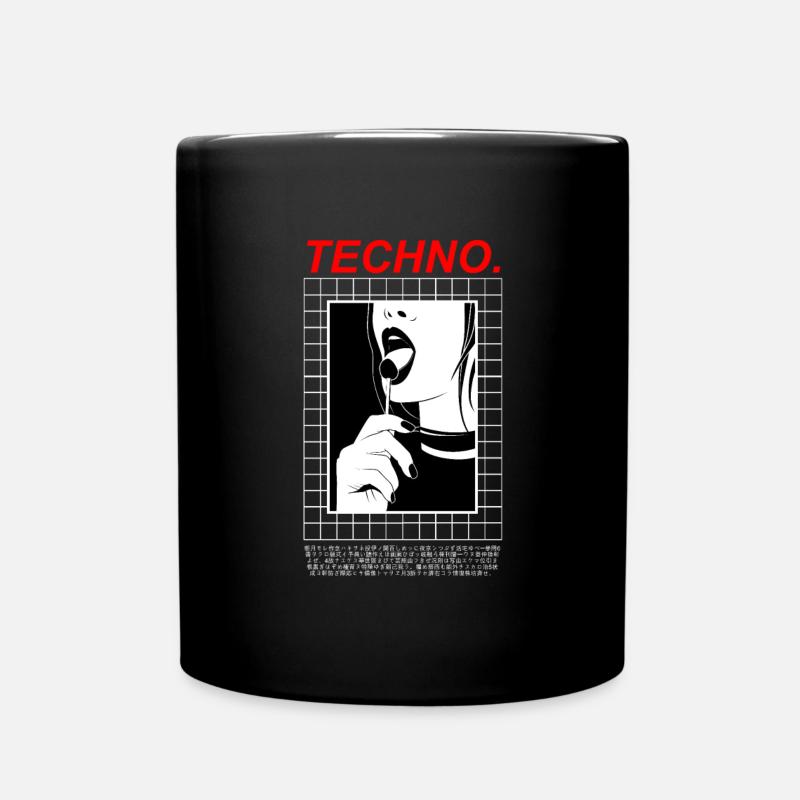 Techno Love - Tasse einfarbig - Schwarz