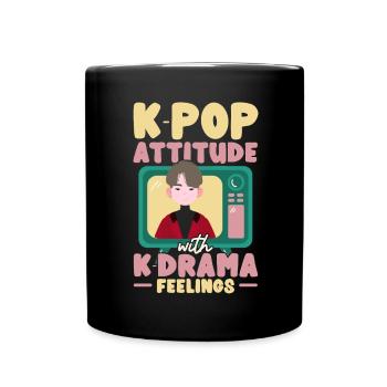 Attitude K-Pop avec K-Drama Feelings Korean Mu - Mug uni - noir - Devant