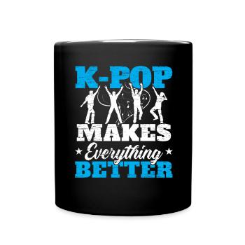 K-Pop makes everything better Korean pop music - Full Colour Mug - black - Front
