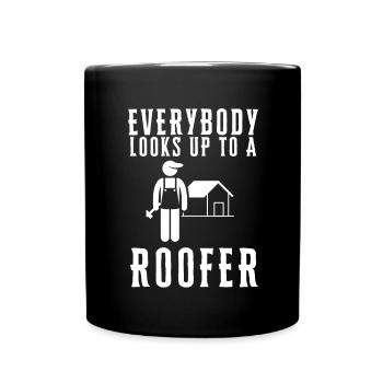 Roofer Roofing Contractor Construction Worker - Tasse einfarbig - Schwarz - Vorne