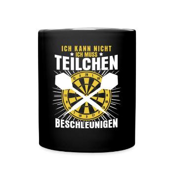 Dart Dartscheibe Dartpfeile Darts - Tasse einfarbig - Schwarz - Vorne