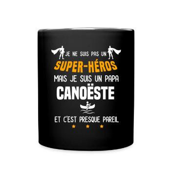 papa canoëiste super héros père canoë - Mug uni - noir - Devant