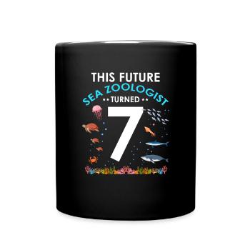 Zooologist Marine biologist 7 years birthday - Full Colour Mug - black - Front