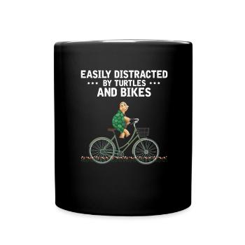 Turtles And Bicycles Bicycle Marine Biologist - Full Colour Mug - black - Front