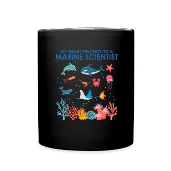 Le cœur appartient au scientifique marin Biologiste marin - Mug uni - noir - Devant