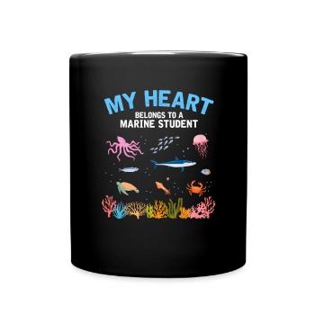 Le cœur appartient au scientifique marin Biologiste marin - Mug uni - noir - Devant