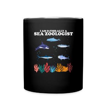 Zooologiste marin officiel Zooologie Mer - Mug uni - noir - Devant