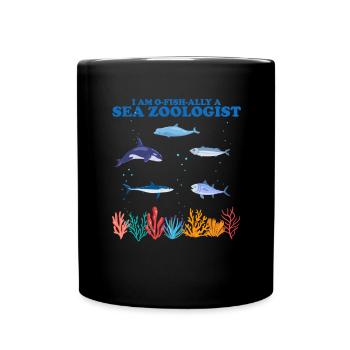 Zooologiste marin officiel Zooologie Mer - Mug uni - noir - Devant