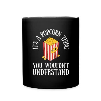 Popcorn Machine Movie Lover Theater Cinema - Full Colour Mug - black - Front