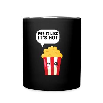 Popcorn Machine Movie Lover Theater Cinema - Full Colour Mug - black - Front