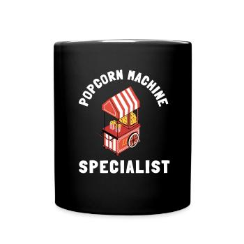 Popcorn Machine Movie Lover Theater Cinema - Full Colour Mug - black - Front
