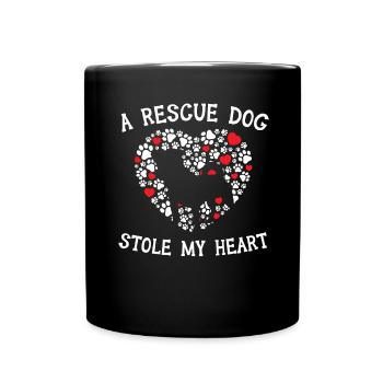 Un chien de sauvetage m’a volé le cœur Tierrette - Mug uni - noir - Devant