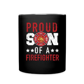 Fier fils d’un pompier Pompier F - Mug uni - noir - Devant
