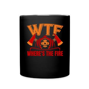 Où est le pompier pompier pompier F - Mug uni - noir - Devant