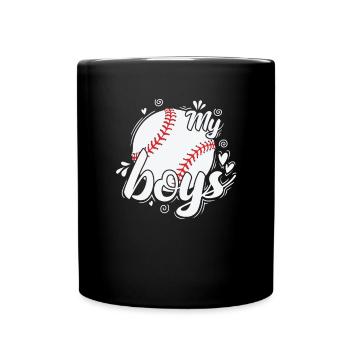 My Boys Baseball Team Ball Sports - Full Colour Mug - black - Front
