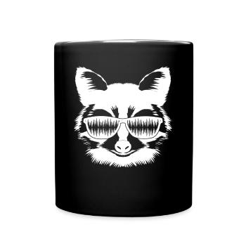Synthesizer Raccoon Modular Synthesizers - Full Colour Mug - black - Front