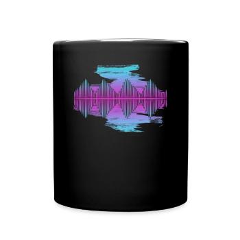 Synthesizer Waveform Synth Synthesizers - Full Colour Mug - black - Front
