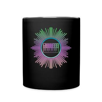 Synthesizer Synth Modular Synthesizers - Full Colour Mug - black - Front