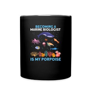 Whale Ocean Sea Marine Biologist Marine Biology - Full Colour Mug - black - Front