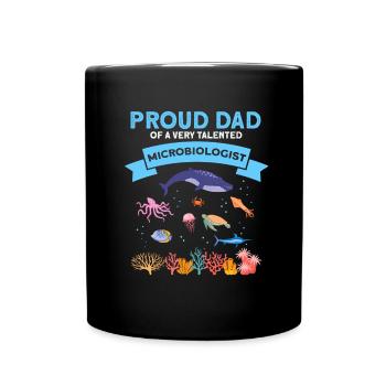 Fier Papa Microbiologie Biologie Biologiste Mer - Mug uni - noir - Devant