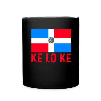 Ke Lo Ke, Dominican Republic Flag - Full Colour Mug - black - Front