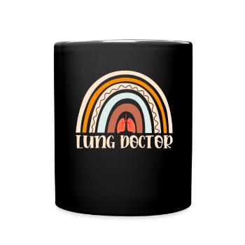 Pulmonologist Lung Doctor Breathing Oxygen RT - Full Colour Mug - black - Front
