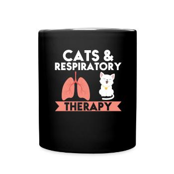 Respiratory Therapist Anatomy Cat Cat Lover - Full Colour Mug - black - Front