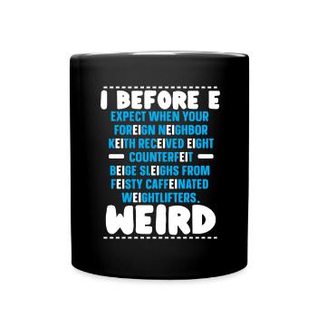 Grammar Police English Teacher English Writing - Full Colour Mug - black - Front