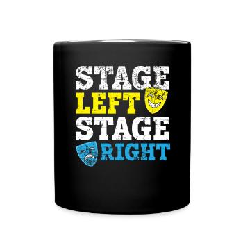 Bühne links Bühne rechts Theater Schauspieler Broa - Tasse einfarbig - Schwarz - Vorne