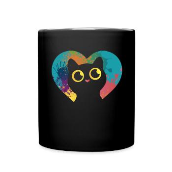 Cats Kitten Lover Cat Mama Papa Colorful - Full Colour Mug - black - Front