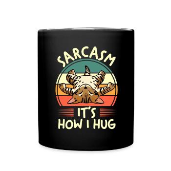 Funny Sarcastic Cat Lover | Retro - Full Colour Mug - black - Front