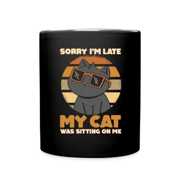 Cat lovers | Retro sorry, I am - Full Colour Mug - black - Front