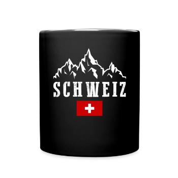 Suisse Schweiz Flagge Kreuz Schweizer - Tasse einfarbig - Schwarz - Vorne
