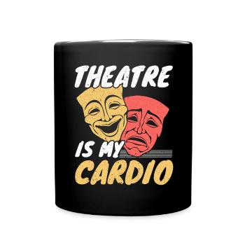 Theatre is my heart Broadway stage performance - Full Colour Mug - black - Front