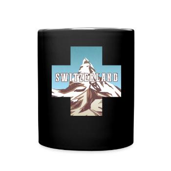 Schweiz-flagge | Schweizer Alpen | Schweiz - Tasse einfarbig - Schwarz - Vorne