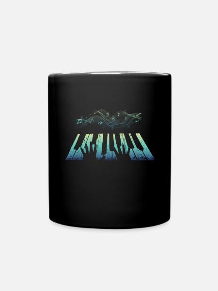 Colorful piano note | Musicians | Music lovers | - Full Colour Mug - black