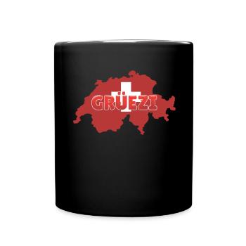 Suisse | Dialecte suisse Grüezi - Mug uni - noir - Devant