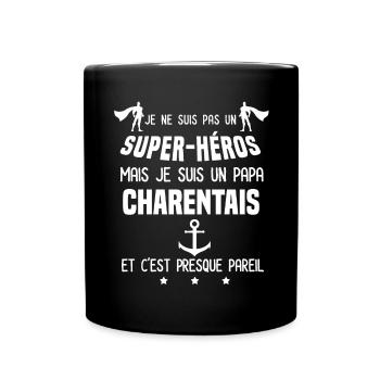 papa charentais ancre super héros papa charente - Mug uni - noir - Devant