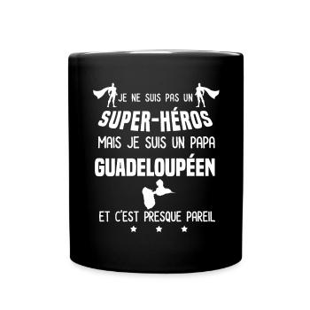 papa guadeloupeen super héros papa guadeloupe - Mug uni - noir - Devant