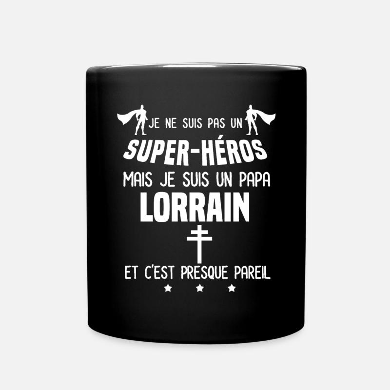 papa lorrain croix de super héros papa lorraine - Mug uni - noir