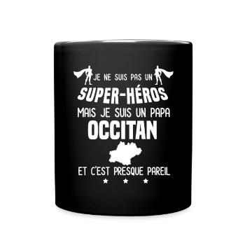 papa occitan région super héros papa occitanie - Mug uni - noir - Devant