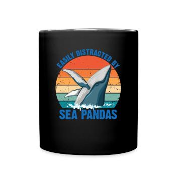 Baleines Baleines Océan Mer Marine Biologiste Plongée Rétro - Mug uni - noir - Devant