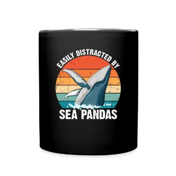 Baleines Baleines Océan Mer Marine Biologiste Plongée Rétro - Mug uni - noir - Devant