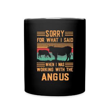 Désolé pour ce que j’ai dit, Angus - Mug uni - noir - Devant
