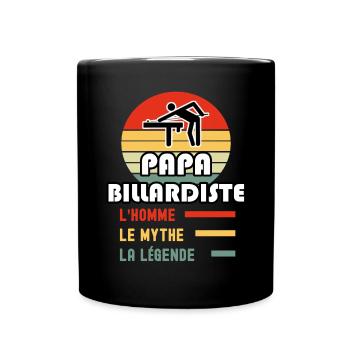 papa billardiste homme mythe légende billard - Mug uni - noir - Devant