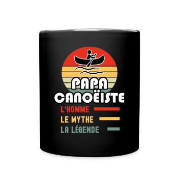 papa canoëiste homme mythe légende vintage canoë - Mug uni - noir - Devant