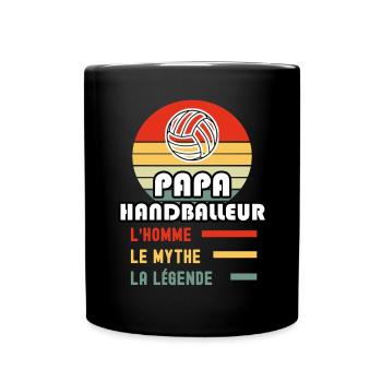 papa handballeur homme mythe légende handball - Mug uni - noir - Devant