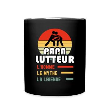 papa lutteur homme mythe légende vintage lutte - Mug uni - noir - Devant